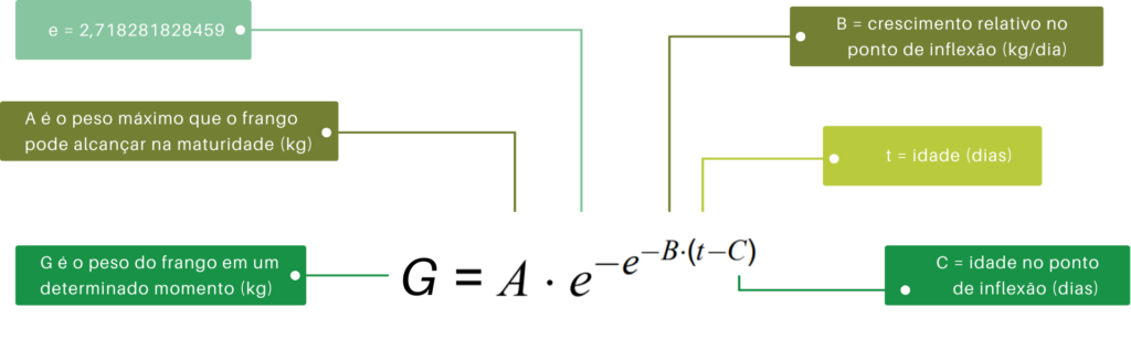 Equação de Gompertz - modelagem matemática em frangos de corte
